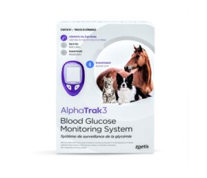 alphatrak 3, 8 piece pet blood glucose monitoring kit for diabetic cats, dogs, and horses all-in-one solution for in-clinic or at home, with digital results