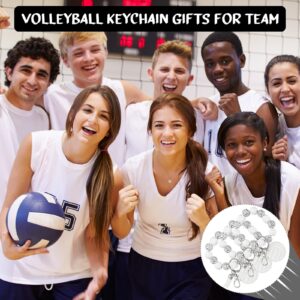 Siifert 20 Pcs Volleyball Keychain Team Gifts Wood Bead Sports Charm Wristlet Bracelets Volleyball Gifts for Team Coach Student