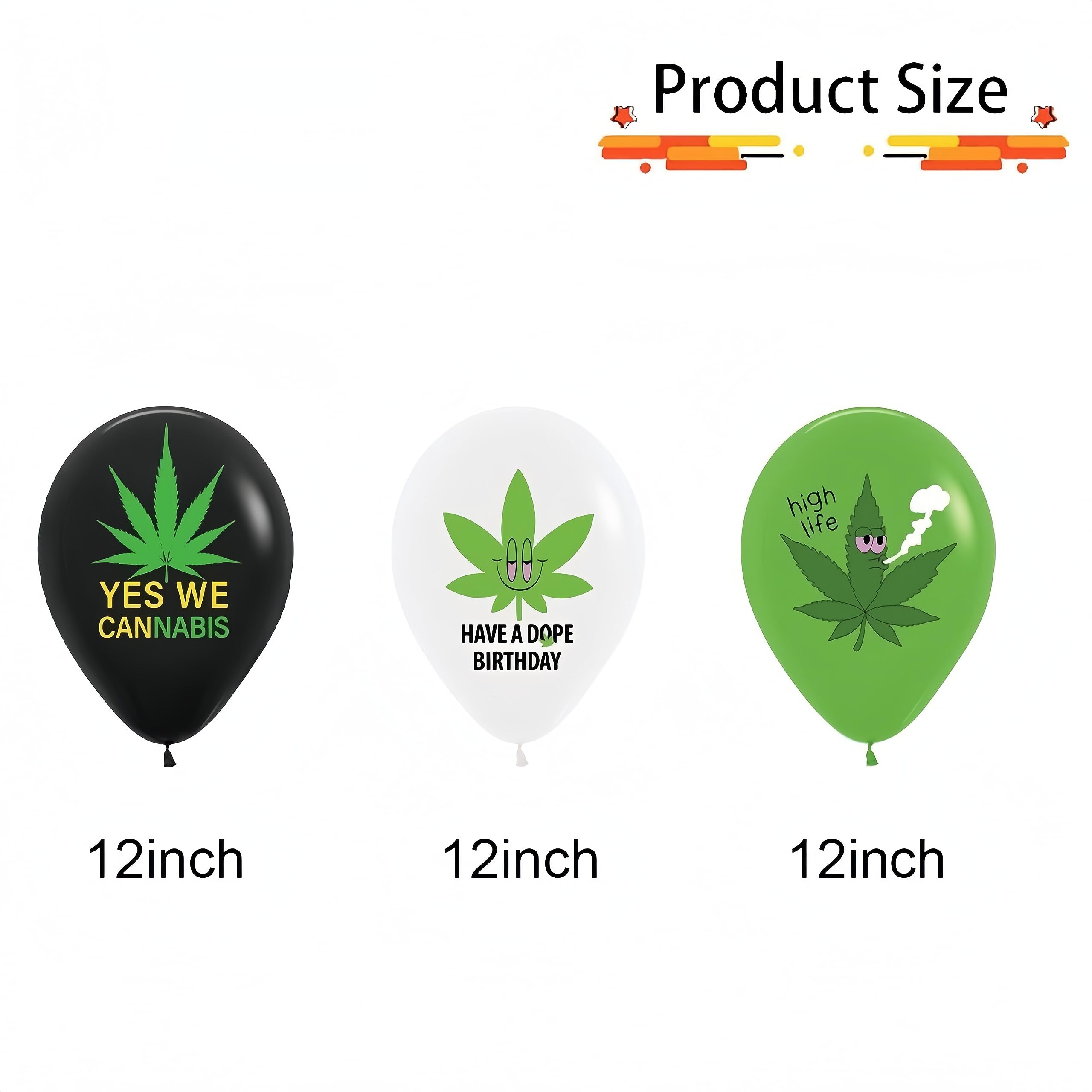 CYMYLAR 23pcs Weed Marijuana Balloons And Banner/Lip Smoking Balloons/Cannabis Birthday Themed Party/Lets Get Lit /Marijuana Theme Decorations/Weed Aluminum Balloon/Weed Balloons Party Supplies