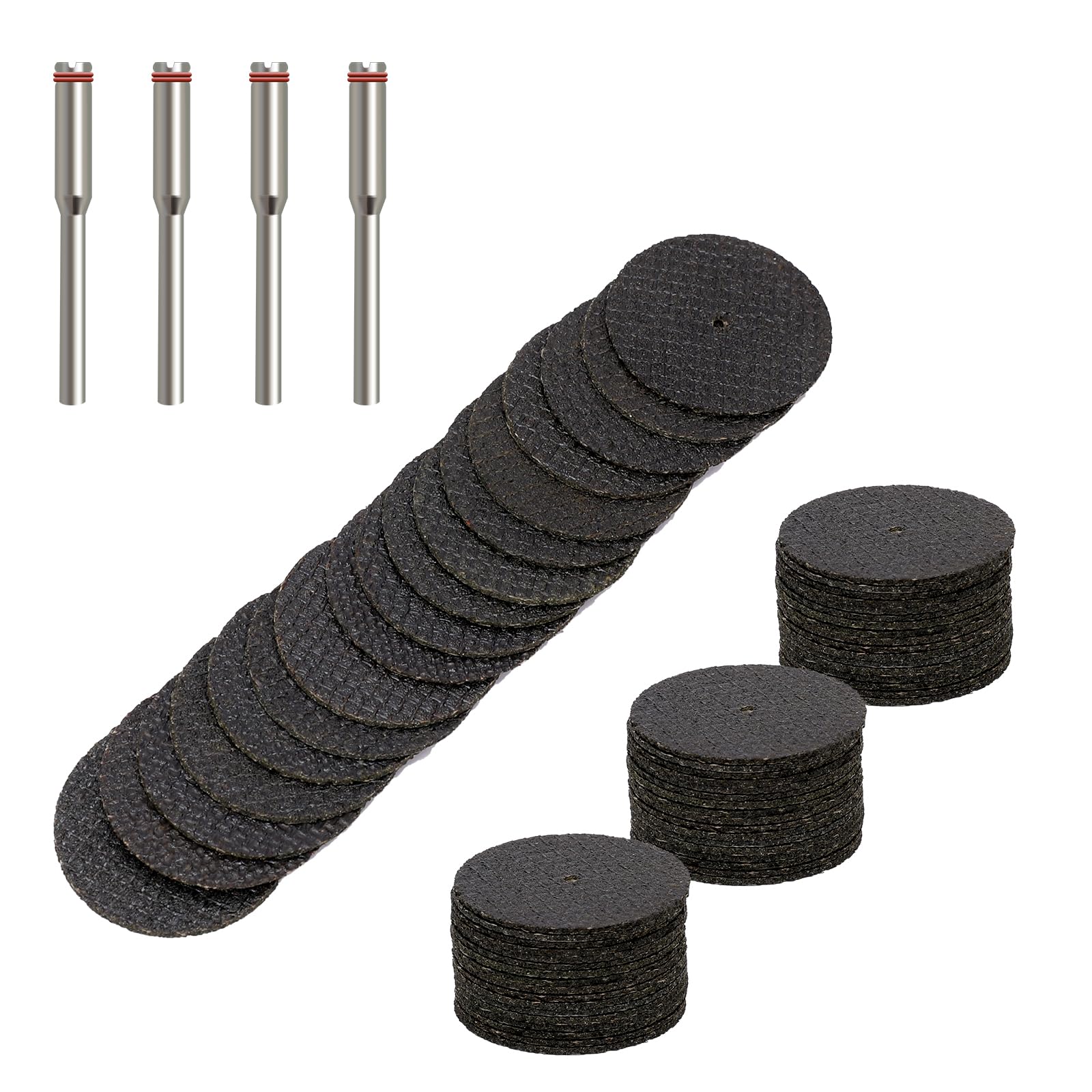 50Pcs Cutting Discs Rotary Tool Cut Off Wheels 1-1/4'' Reinforced Fiberglass Cut Off Wheel Cutting Wheel Discs with 4Pcs Mandrels, Rotary Tool Accessories for Cutting Metal, Wood, Stone