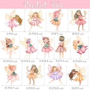 Fairy Party Door Signs Floral Fairies Party Cutout Banner Fairy Hanging Decorations Fairy Garden Birthday Party Banners for Flower Wonderland Baby Shower Supplies