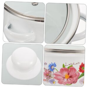 GANAZONO 3Pcs Enamel White Cooking Pot wear-Resistant stockpot Delicate Soup Pot Vintage Soup Pot Soup Pot with lid Vintage stockpot Multipurpose Pot Old Fashioned Cooking Utensils