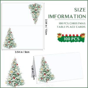 Fumete 100 Set Rustic Christmas Place Cards Name Cards for Table Holiday Place Cards with Christmas Tree Xmas Tree Christmas Light for Holiday Dinner Brunch Party or Any Occasion Party Decoration