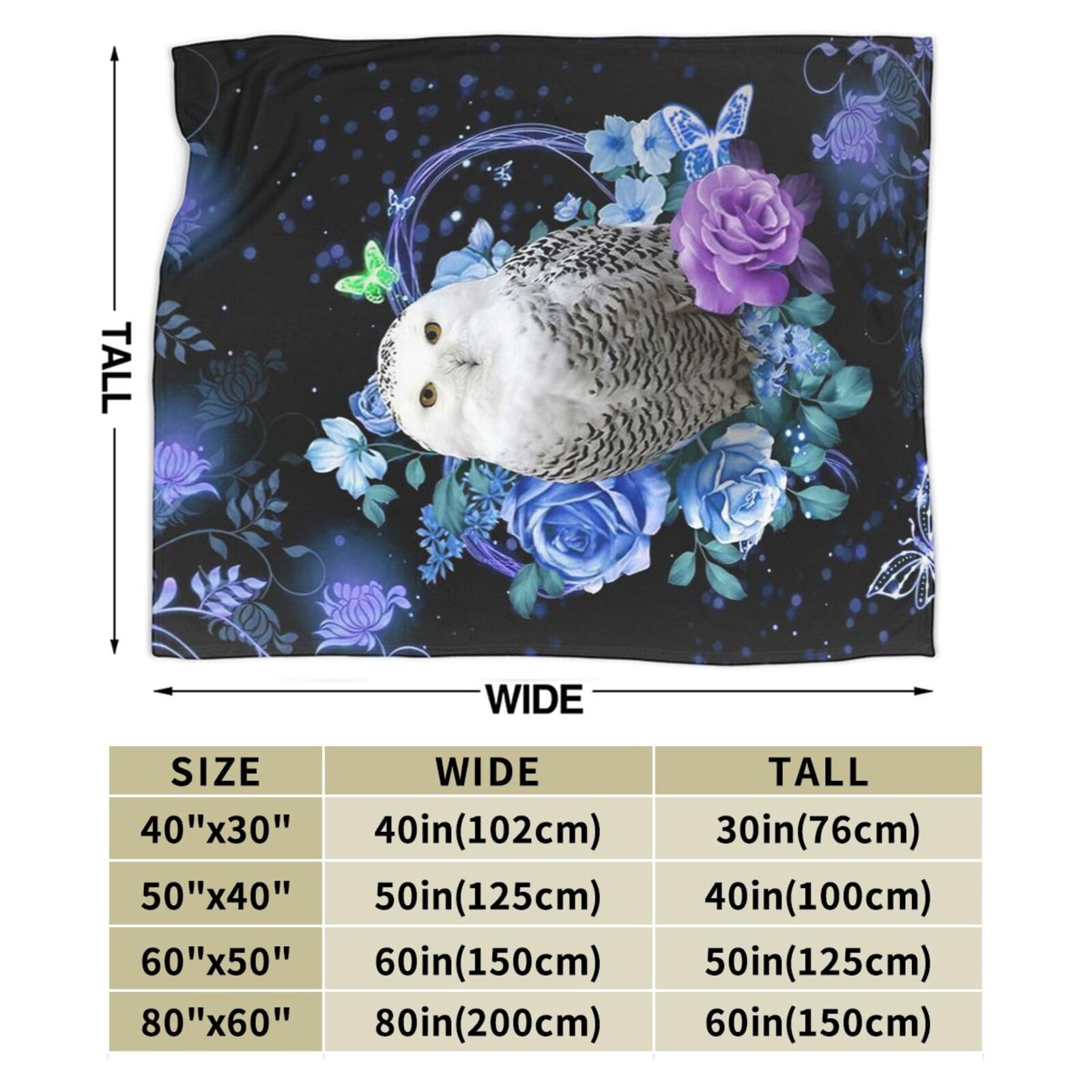 Owl Blanket Owl Gifts for Women Soft Cozy Owl Stuffed Throw Blanket Owl Animal Fleece Plush Bedding Blanket for Girls Kids Adults Bed 40"X50"