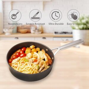 Wodillo Nonstick Frying Pan Skillet, Nonstick Omelette Pan,Induction Base, Hard-Anodized, Durable & Oven Safe to 420°F, Dishwasher Safe(9 INCH)