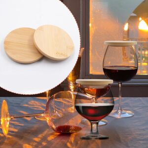 8 PCS Wine Glass Covers Bamboo Drinking Glass Lids to Keep Bugs out Bamboo Water Glass Toppers Keeps Debris and Dust Out Outdoor DIY Drink Covers for Party Wine Accessories Housewarming Gifts