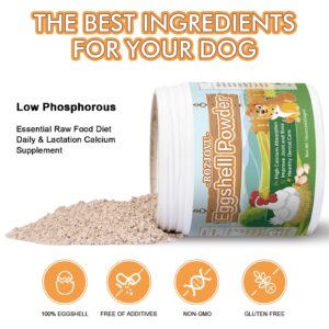 Eggshell Powder for Dogs and Cats, Eggshell Calcium Supplement, Great for Osteoporosis, Nourishes Bones, Supports Joints, Teeth, and Heart Health(16 oz)