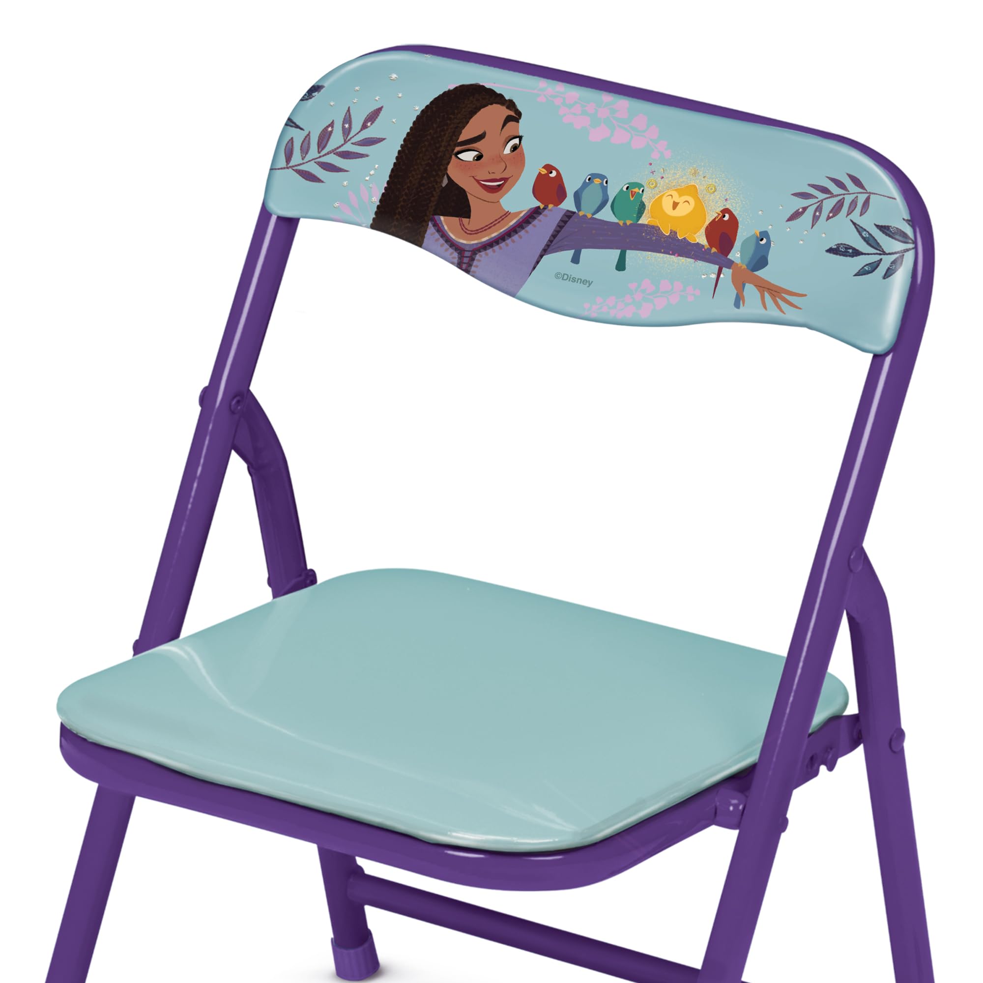 Disney's Wish Table & Chair Set for Toddlers 24-48M, Includes 1 Table & 1 Chair - Sturdy Metal Construction, Table: 20" L x 20" W x 16.4" H, Chair: 12" L x 11.6" W x 17.7" H - Weight Limit: 70 lbs