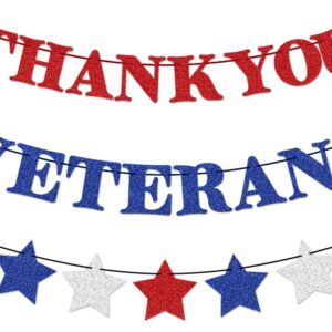 Veterans Day Party Decorations, Thank You Veterans Banner, Thank You to Our Heroes Banner, We Are So Proud Of You Decorations for Veterans Police Military Army Employees, Memorial Day Veterans Day