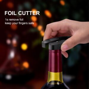 Electric Wine Opener Set, Roter Mond Automatic Wine Bottle Opener with Charging Base, 7-in-1 Wine Present with Wine Aerator Pourer Electric Vacuum Pump with 2 Stoppers Wine Foil Cutter for Home Party