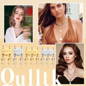 Qulltk Necklace Layering Clasps Magnetic Clasps for Jewelry,18K Gold and Silver Separator for Stackable Necklaces and Chains