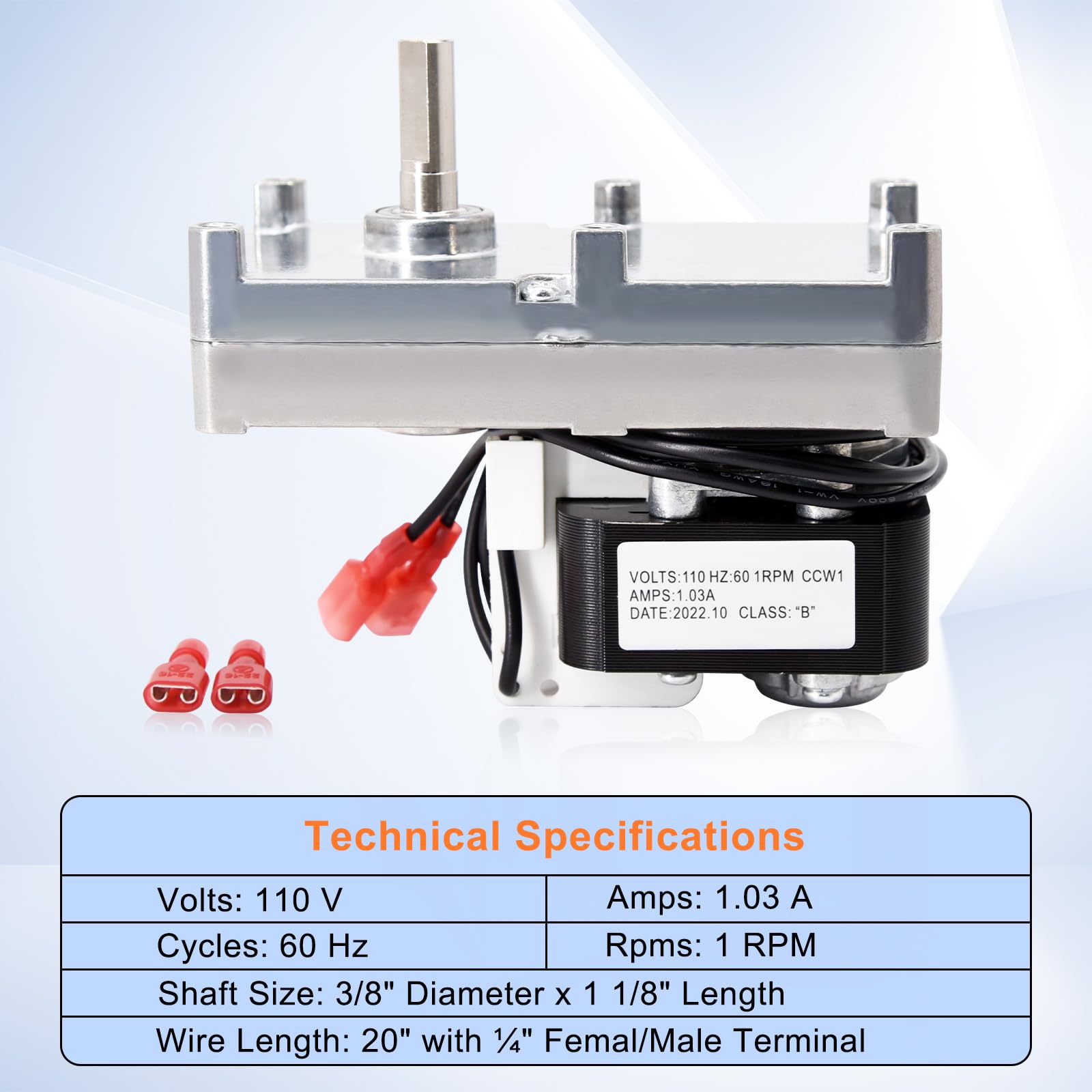 Hipoilk PU-047040 Auger Motor for Englander 25-PDVC, 55-SHP10, 25-PDV Pellet Stove, 1 RPM Counter Clockwise Top and Bottom Auger Feed Motor, 2 Pack