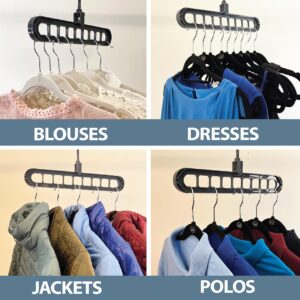 Wonder Hanger Slide Space Saving Clothes Hanger Organizer 8-Pack Easily Cascades Down to Maximize Closet Storage, Each Hanger includes 9 Slots holds 72 Garments (Grey)