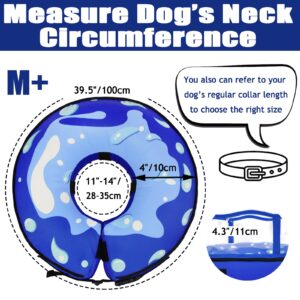 BARKLESS Dog Cone, Soft Dog Donut Collar After Surgery for Medium Large Dogs, Inflatable Dog Cone with Enhanced Anti-Licking Detachable Shield, Not Block Vision Dog Neuter Cone Alternative