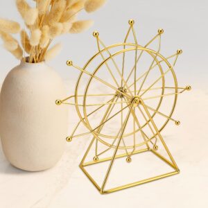 MATUFF Gold Ferris Wheel Decorations for Office Bookshelf Decor, Home Decor Living Room Shelf- Spinning Ferris Wheel for Gift Birthday Thanksgiving Valentine's Day