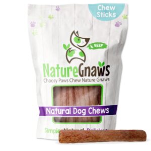 nature gnaws beef chew sticks for dogs 1lb - premium natural dog treats - limited ingredient long lasting rawhide free dental chews