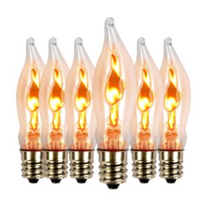 ohlgt flicker flame light bulb for hallowwen christmas decorative 3 watt, 120v, e12 flame candelabra light bulbs（6 packs）