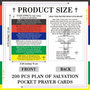 Zhanmai 200 Pcs Bulk Plan of Salvation Cards Gospel Tracts Pocket Holy Postcards Prayer Cards Christian Inspirational Bible Verses Wallet Planner Bookmark for Men Women Teens Ministering Tool