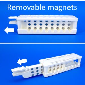 Magnetic Rack for 1.5 and 2 mL centrifuge Tubes, with Removable Magnets