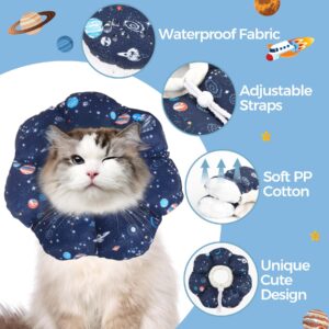 ComSaf Cat Cone Collar Soft, Protective Adjustable Cat Cones to Stop Licking After Surgery, Comfortable Lightweight Elizabethan Collar for Cat Kitten Prevent from Licking Wounds, Not Block Vision