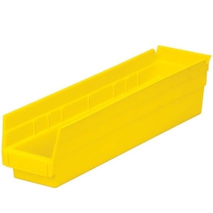 SI Shelving Inc. 11-5/8"d x 2 3/4" w x 4" h Nesting Shelf Bins, Yellow, 24 Count