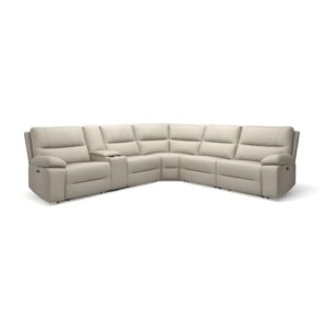 jennifer taylor home malibu 130" modern power motion 6-piece reclining corner sectional with cup holders