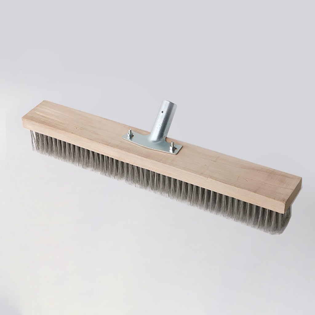 16" Heavy-Duty Rough Surface Floor Brush,Stainless Steel Wire Large Deck Scrub Brush 16" x 2.7” Removes Snow, Dirt & Grime on Drivways, Steps, Patios, Decks, Tile, Cement Without Stick (16")