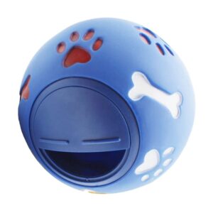 dog treat dispenser balls, slow feeding adjustble chewing puppy puzzle balls toy, mental enrichment relieving boredom cats dogs universal dog chew toy for pet supplies(blues)