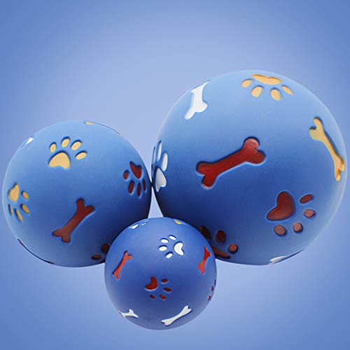 Dog Treat Dispenser Balls, Slow Feeding Adjustble Chewing Puppy Puzzle Balls Toy, Mental Enrichment Relieving Boredom Cats Dogs Universal Dog Chew Toy for Pet Supplies(Blues)