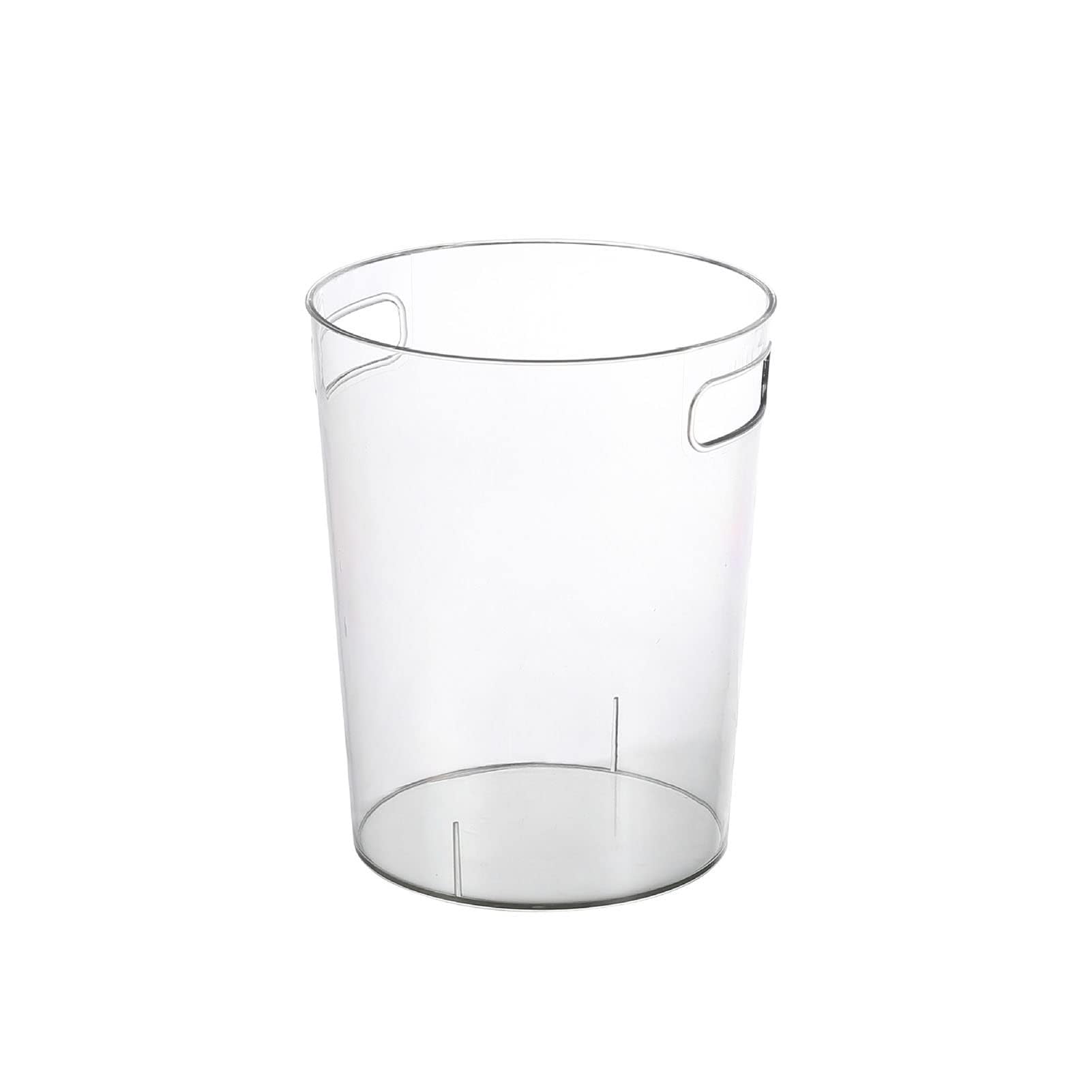 Agatige Trash Can Plastic Wastebasket, Countertop Round Garbage Container Bin with Handles Desktop Clear Small Trash Can for Bathroom, Bedroom, Kitchen, Home, Office (M)