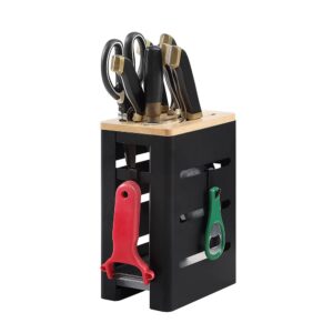 giftburg knife block holder, kitchen knife organizer storage stand 8 slots, kitchen block knife holder, storage rack,safe to use different size shape knife sharpeners scissors kitchen countertop