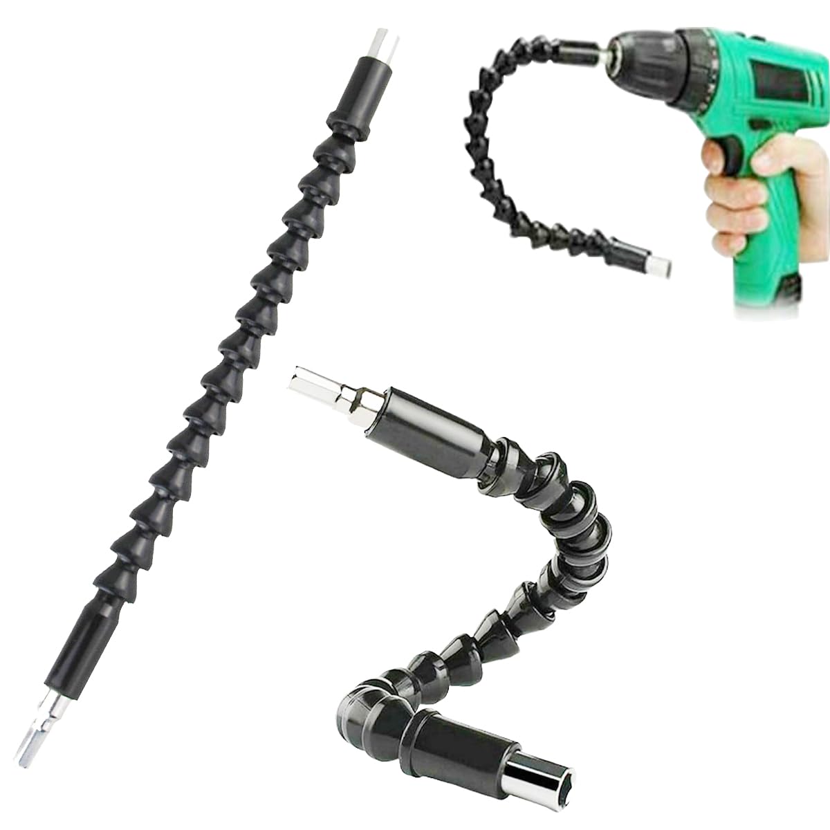 HZACHYX universal metal flexible shaft electric drill connecting shaft bending extension rod electric drill electric screw flexible shaft hose 2PC