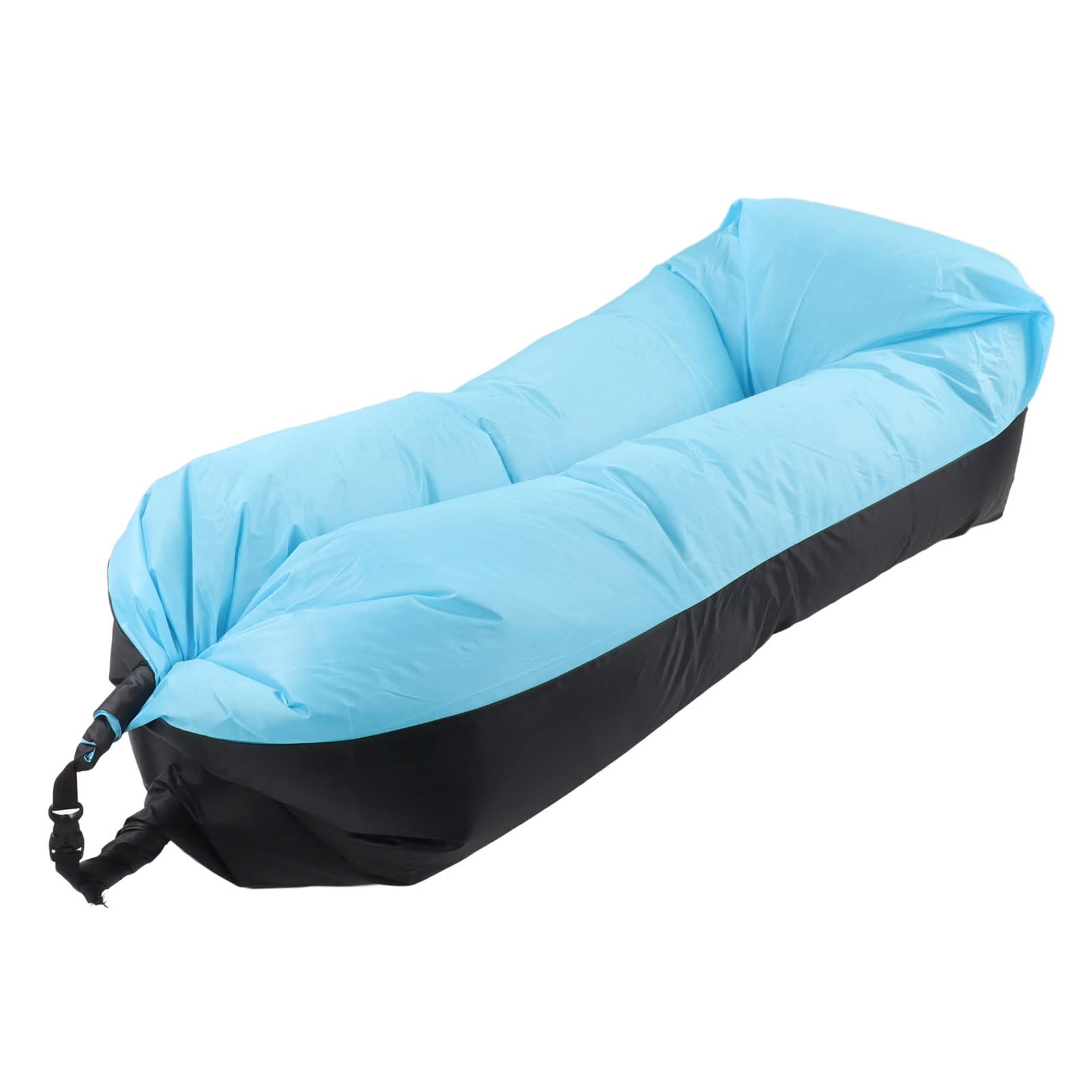 EVGATSAUTO Inflatable Sofa Portable Inflatable Sofa Storage Bag 2.3ft Wide 6.1ft Long Oxford Cloth for Travel (Black and Blue)