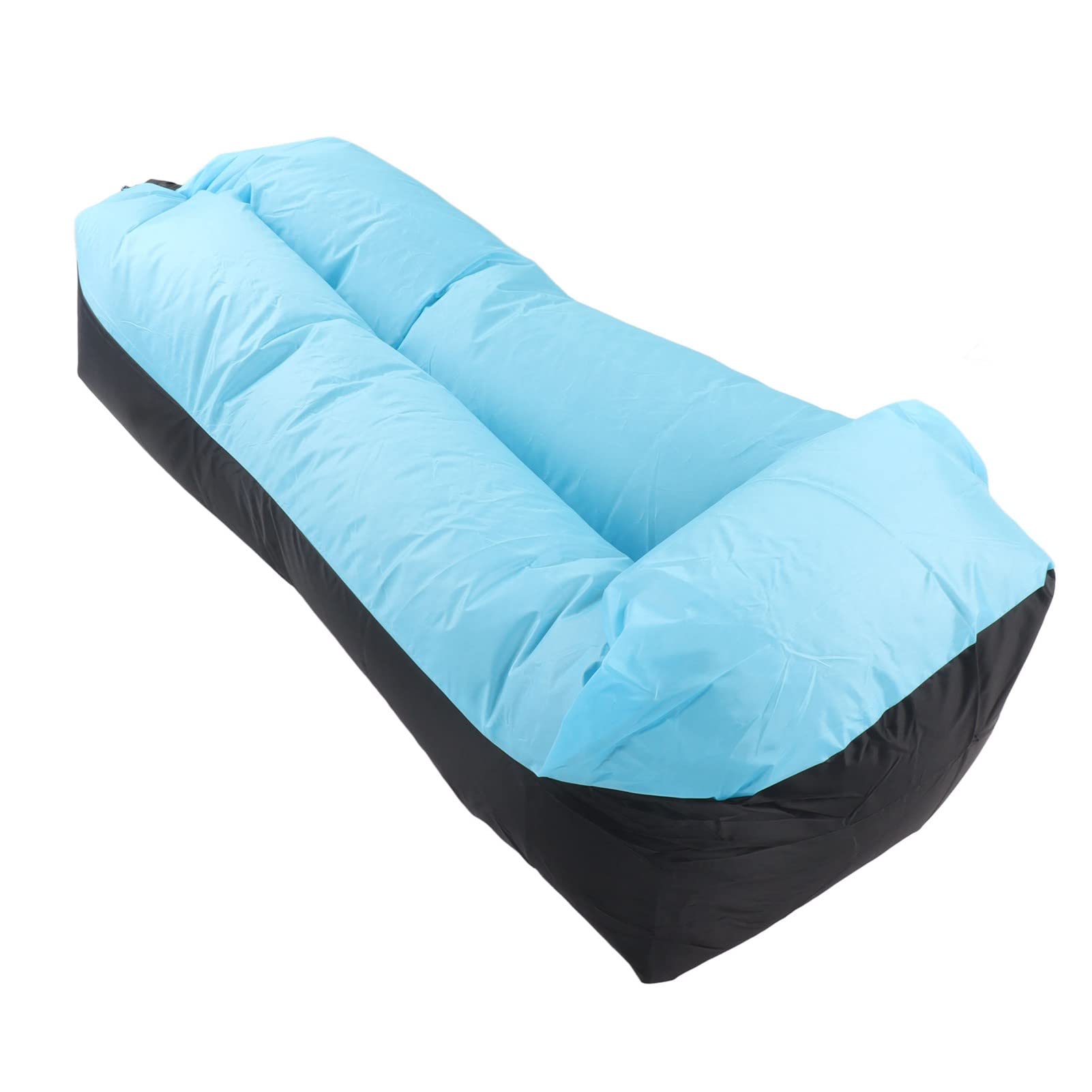 EVGATSAUTO Inflatable Sofa Portable Inflatable Sofa Storage Bag 2.3ft Wide 6.1ft Long Oxford Cloth for Travel (Black and Blue)