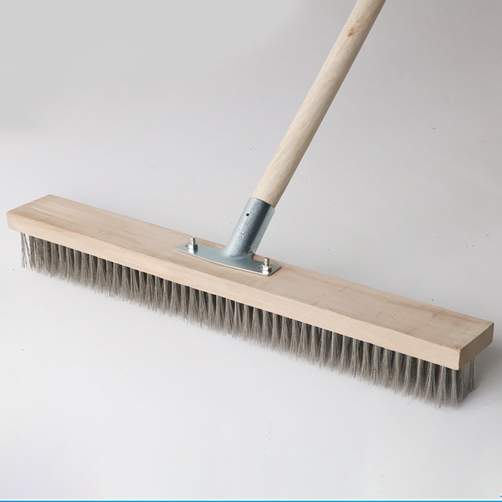 16" Heavy-Duty Rough Surface Floor Brush,Stainless Steel Wire Large Deck Scrub Brush 16" x 2.7” Removes Snow, Dirt & Grime on Drivways, Steps, Patios, Decks, Tile, Cement Without Stick (16")