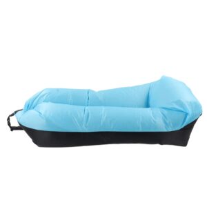 EVGATSAUTO Inflatable Sofa Portable Inflatable Sofa Storage Bag 2.3ft Wide 6.1ft Long Oxford Cloth for Travel (Black and Blue)