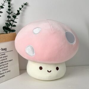 danitar cute mushroom pillow mushroom shaped throw pillow mushroom decorative pillow cushions for couch bed living room bedroom (pink,13.8 in)