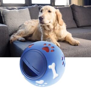 Dog Treat Dispenser Balls, Slow Feeding Adjustble Chewing Puppy Puzzle Balls Toy, Mental Enrichment Relieving Boredom Cats Dogs Universal Dog Chew Toy for Pet Supplies(Blues)