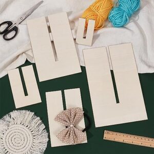 BENECREAT 5Pcs Bow Maker Templates, Wood Bow Tie Boards Craft Sewing Tool for Ribbon Bow Making Hair Bows Gift Bows Crafts Making, Slot: 8mm