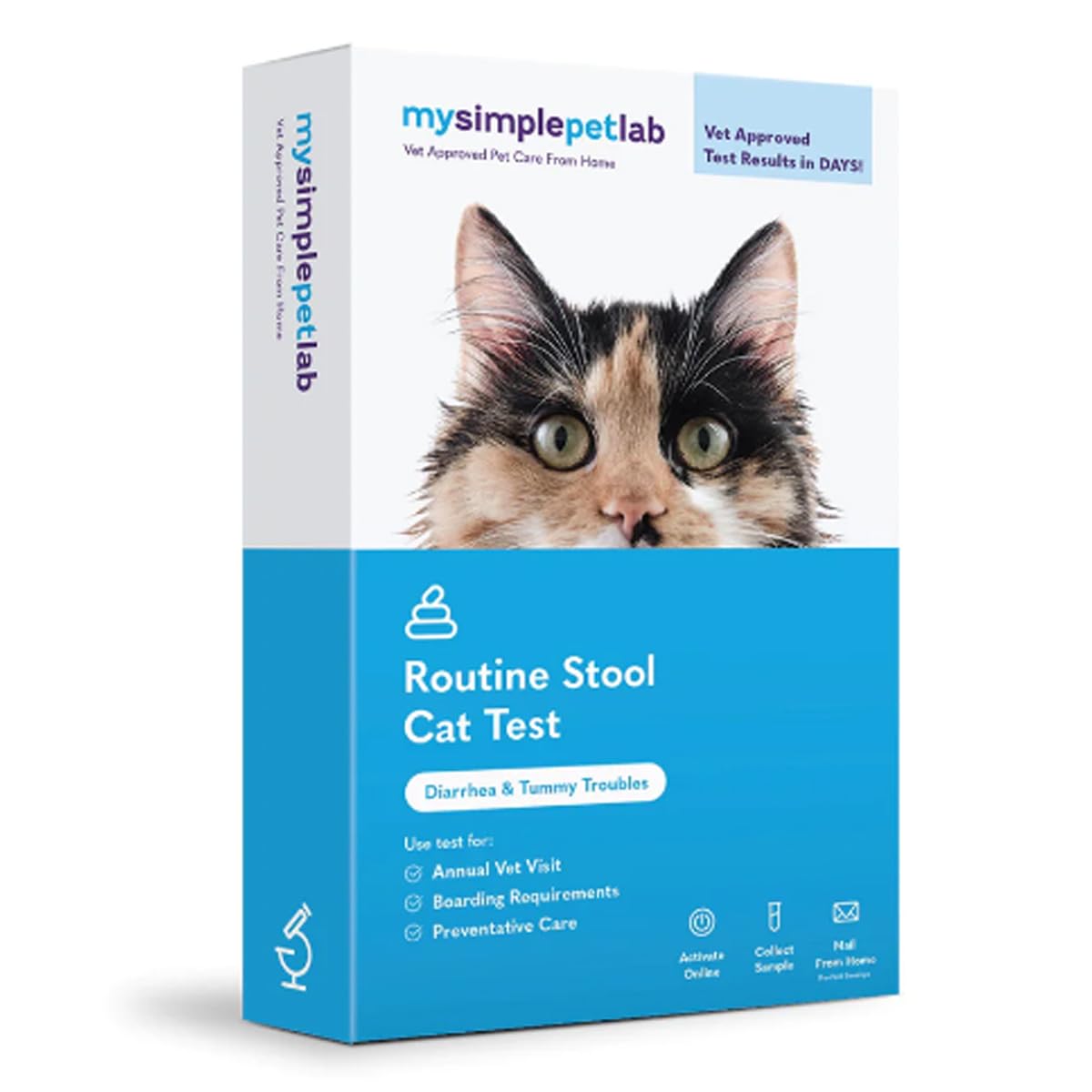 MySimplePetLab Cat Stool Test Kit | Fast and Accurate Cat Worms and Giardia Test | Mail-in Stool Sample Kit for Early Detection of Cat Worms and Giardia