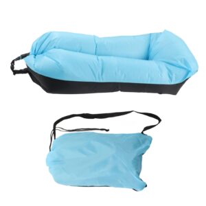 EVGATSAUTO Inflatable Sofa Portable Inflatable Sofa Storage Bag 2.3ft Wide 6.1ft Long Oxford Cloth for Travel (Black and Blue)