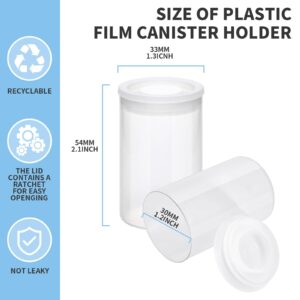 120 Pieces Film Canisters with Caps 35 mm Plastic Empty Camera Reel Storage Containers Case with Lids for Small Accessories Rockets Experiment Fish Hook Film Keys Coins Art Beads (Clear)