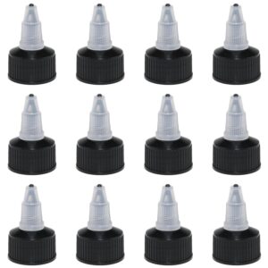 aylifu 12 pcs 24/410 natural twist top caps black bottle dispensing caps squeeze bottle replacement twist caps for squeeze bottles, replacement caps, cosmetics bottles, crafts bottles