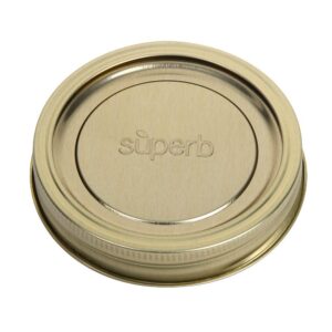 Superb Wide Mouth Mason Jar Canning Lids with Bands/Jar Rings – Made in the USA (24 Lids with Rings)