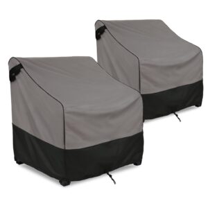 forspark outdoor furniture covers waterproof, heavy duty patio chair covers 2 pack, fits up to 29 w x 30 d x 36 h inches-grey & black