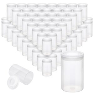 120 pieces film canisters with caps 35 mm plastic empty camera reel storage containers case with lids for small accessories rockets experiment fish hook film keys coins art beads (clear)