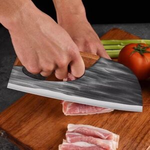 Meat Cleaver,Cleaver Knife, 9.5 inch Design Labor-saving Knife 50Cr15mov Forged Kitchen Knife Lady Kitchen Knives Household Safe Cooking Knife