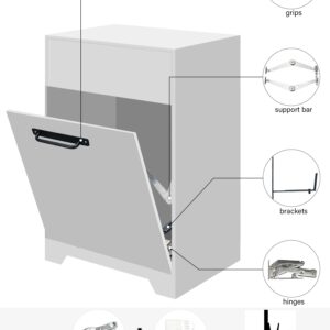 ZRD Tilt Out Trash Can Cabinet DIY Kit for Single Cabinet, Pet Proof Hidden Trash Can Cabinet Conversion Kit, Suitable for Kitchen, Bathroom, Living Room, and Dining Room