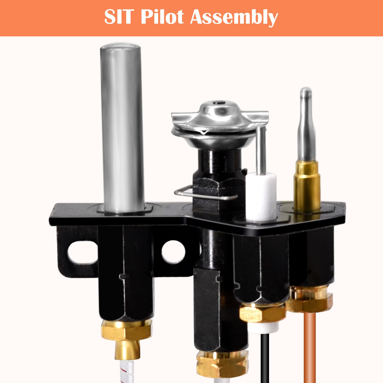 Hiorucet Natural Gas (NG) 69L17 Pilot Assembly Kit for Lennox Elite, IHP, Merit, Serefina, Superior, Astria Fireplaces, 69L1701, 904405, J4117 SIT Pilot Replacement Part with Thermocouple, Thermopile.