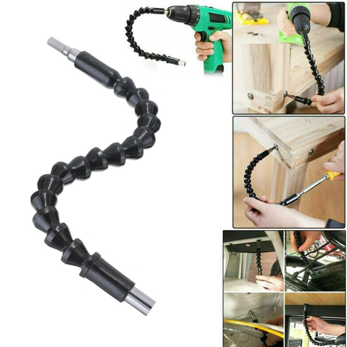 HZACHYX universal metal flexible shaft electric drill connecting shaft bending extension rod electric drill electric screw flexible shaft hose 2PC